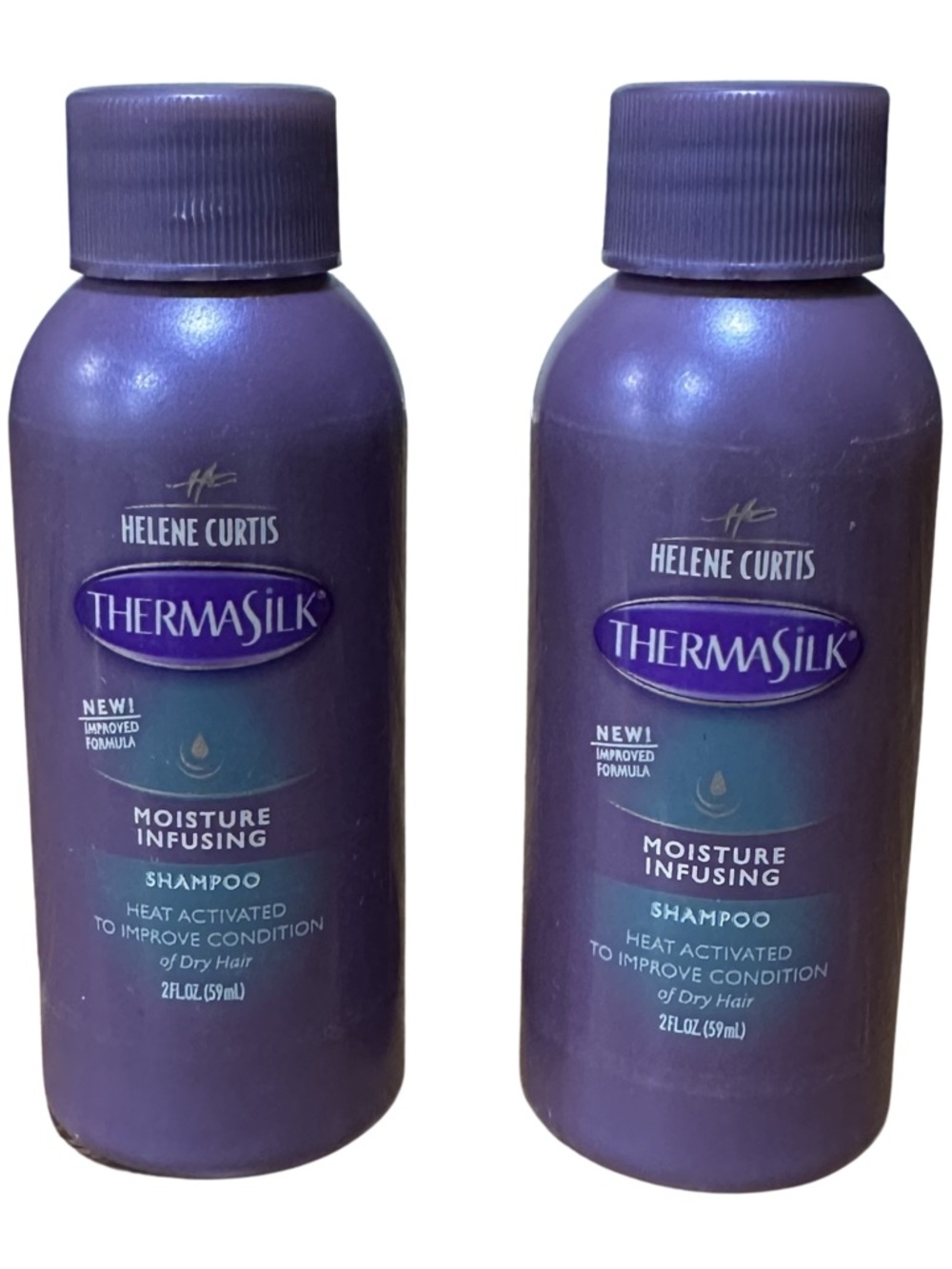 2 -TRIAL 2oz Helen Curtis Thermasilk Moisture Infusing Heat Activated Shampoo